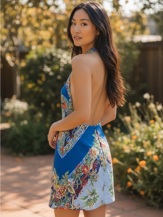 Maje Dresses & Skirts - Maje Open Back Mini Dress in Blue